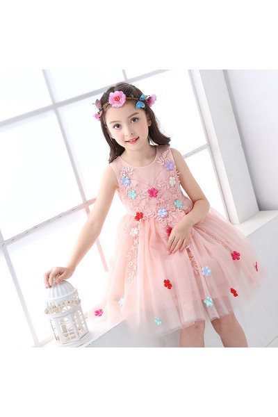 Little Big Girls Summer Embroidered Flower Dress Girl Birthday Party Princess Dress for Wedding Little Big Girls Summer Embroidered Flower Dress Girl Birthday Party Princess Dress for Wedding